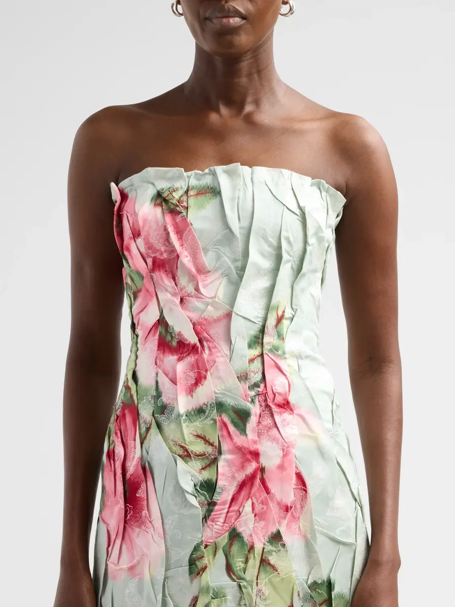 Oscar de la Renta Women's Floral Chine Fil Coupe Jacquard Strapless Gown | Thumbnail 5 Oscar de la Renta Women's Floral Chine Fil Coupe Jacquard Strapless Gown | Thumbnail 5