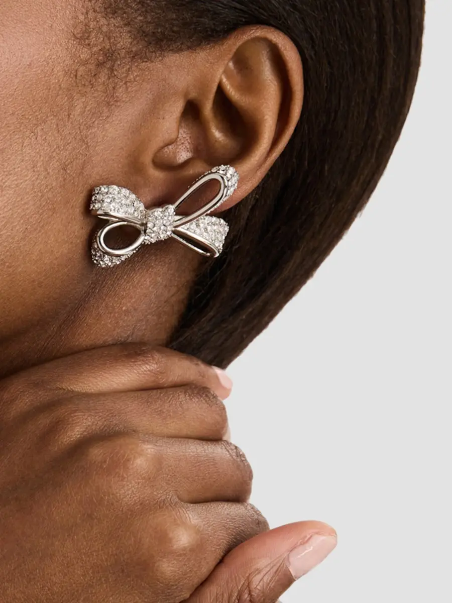 Oscar de la Renta Women's Goldtone & Glass Crystal Bow Stud Earrings | Thumbnail 2 Oscar de la Renta Women's Goldtone & Glass Crystal Bow Stud Earrings | Thumbnail 2