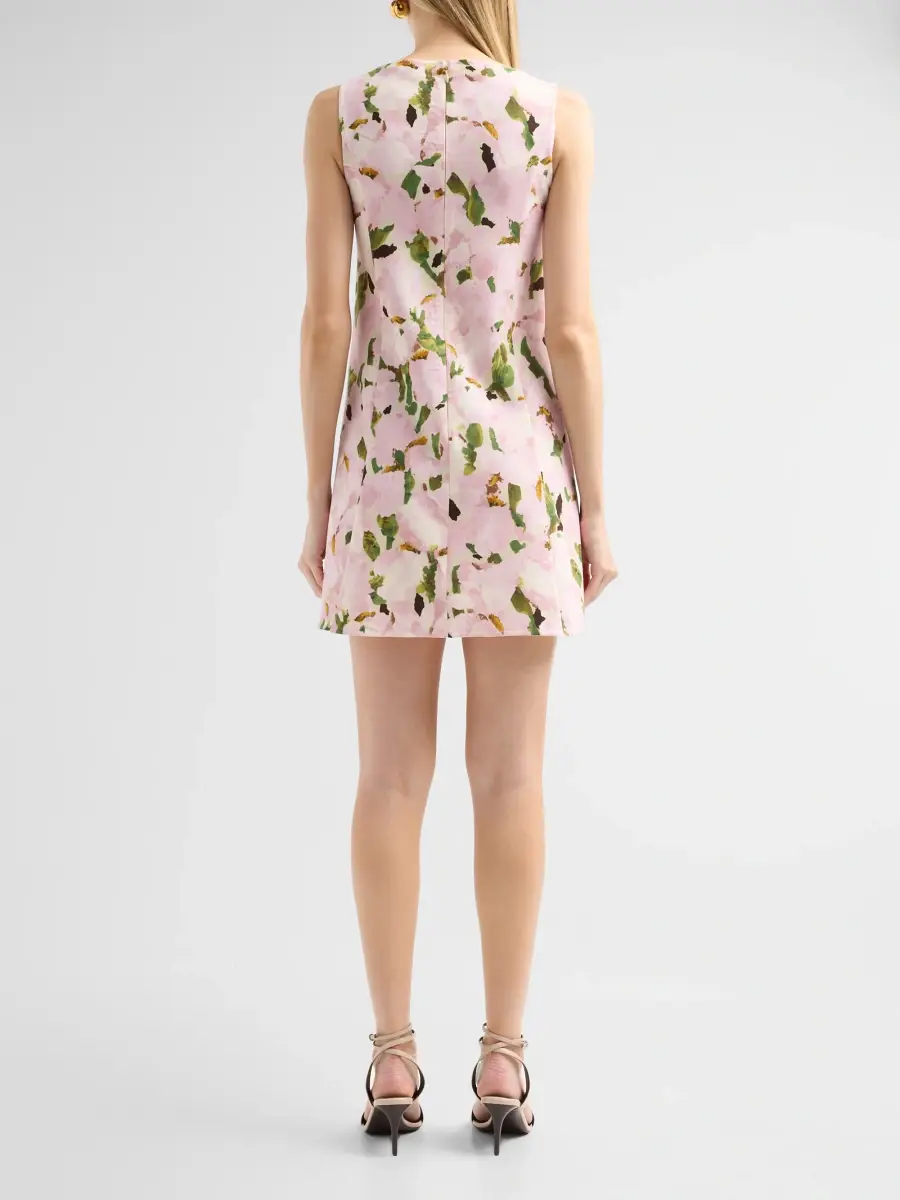 Oscar de la Renta Women's Watercolor Iris Wool Shift Dress | Thumbnail 3