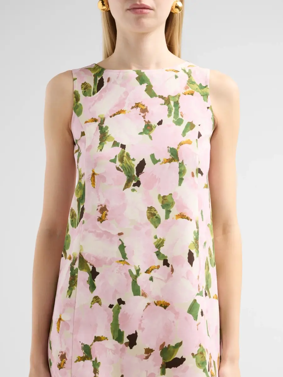 Oscar de la Renta Women's Watercolor Iris Wool Shift Dress | Thumbnail 5