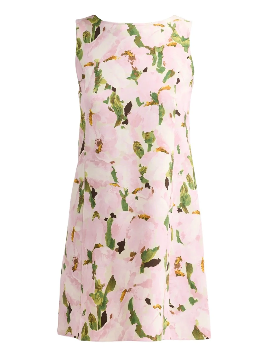 Women's Watercolor Iris Wool Shift Dress Women's Watercolor Iris Wool Shift Dress