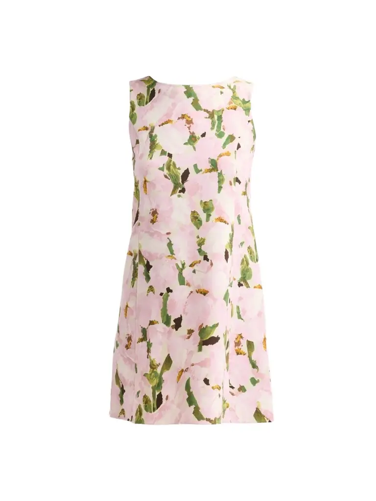 Women's Watercolor Iris Wool Shift Dress Women's Watercolor Iris Wool Shift Dress