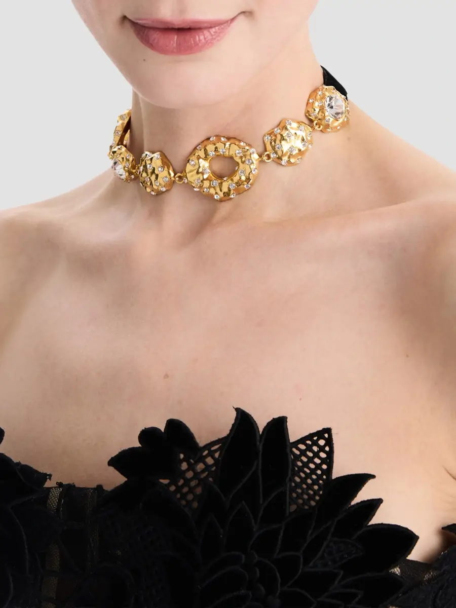 Oscar de la Renta Women's Goldtone, Glass Crystal & Velvet Necklace | Thumbnail 2
