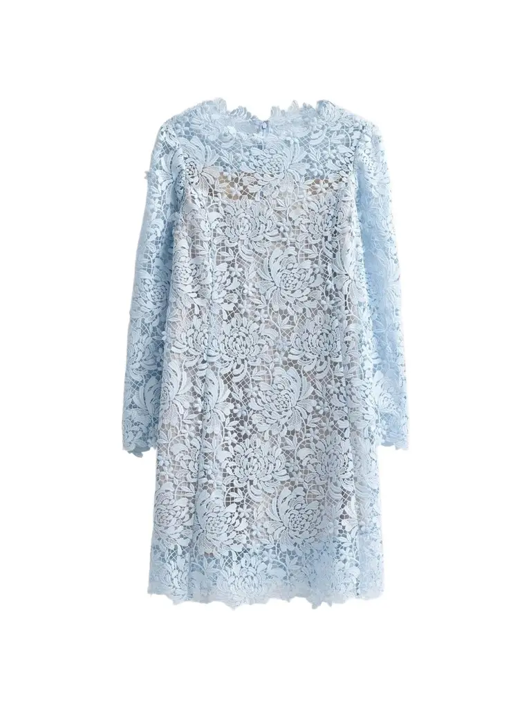 Women's Chrysanthemum 3D Guipure Day Dress Women's Chrysanthemum 3D Guipure Day Dress