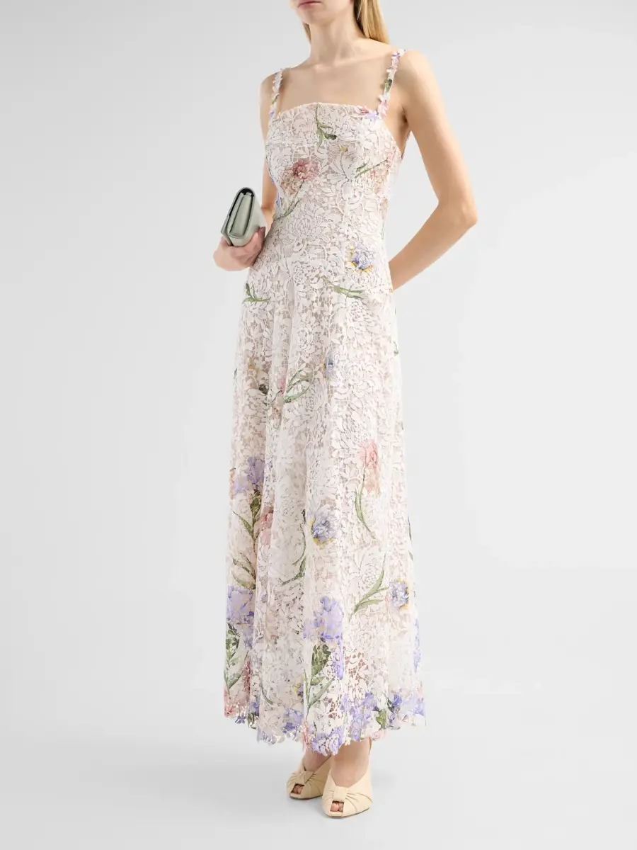 Oscar de la Renta Women's Resort Iris Lace Day Dress | Thumbnail 4 Oscar de la Renta Women's Resort Iris Lace Day Dress | Thumbnail 4