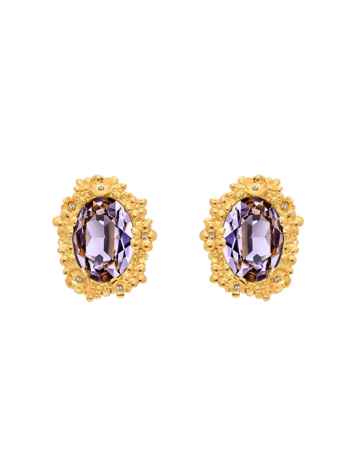 Oscar de la Renta Women's Goldtone & Glass Crystal Stud Earrings