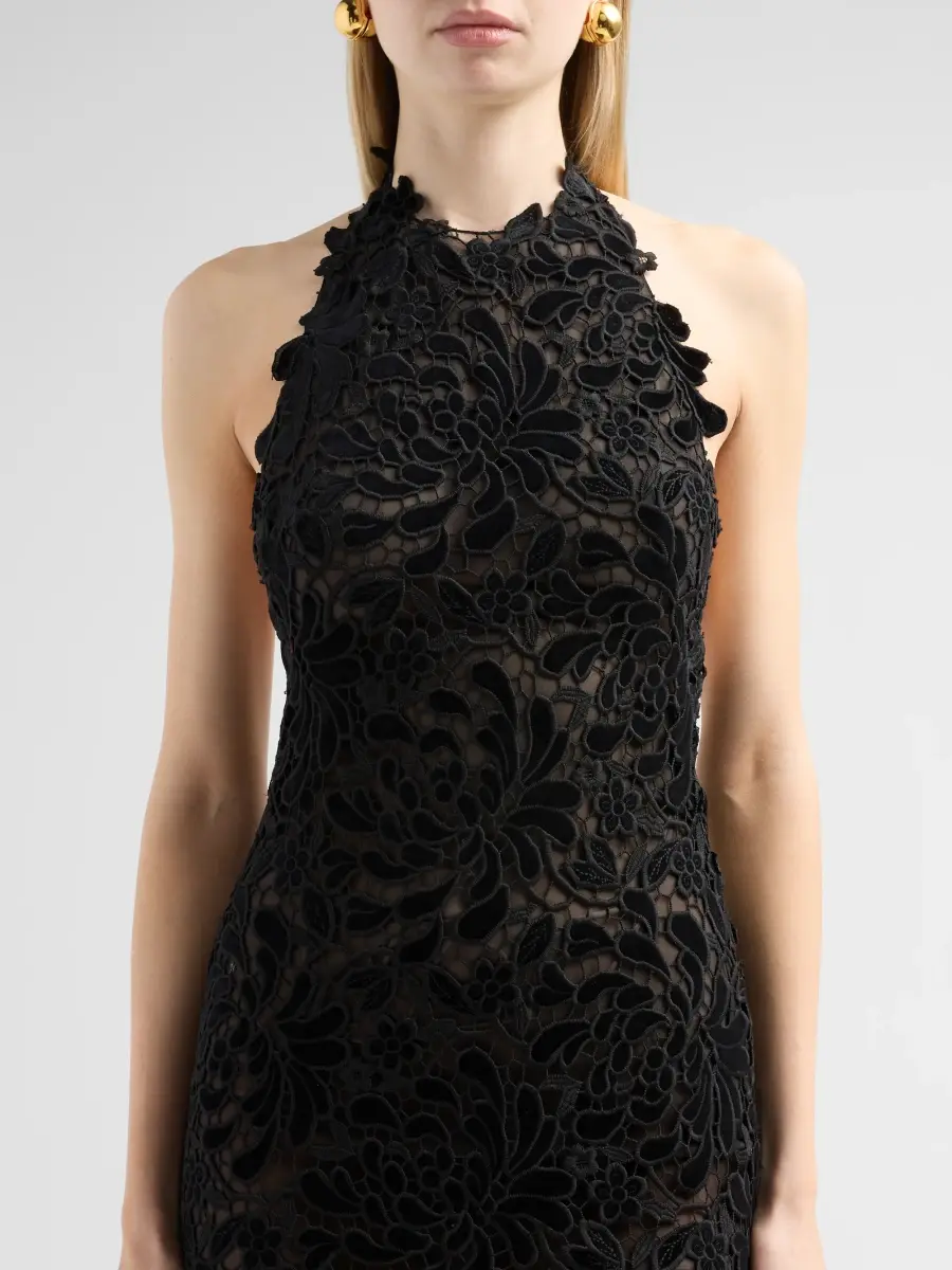 Oscar de la Renta Women's Chrysanthemum Velvet Halter Gown | Thumbnail 5 Oscar de la Renta Women's Chrysanthemum Velvet Halter Gown | Thumbnail 5