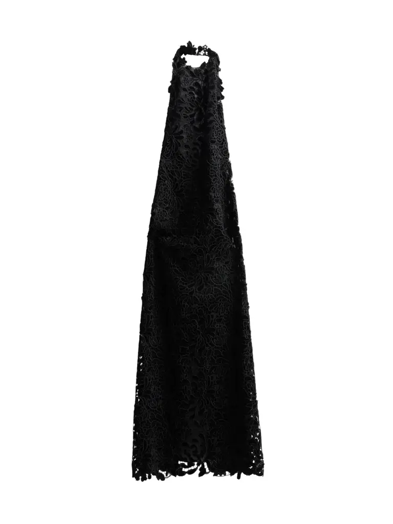 Women's Chrysanthemum Velvet Halter Gown
