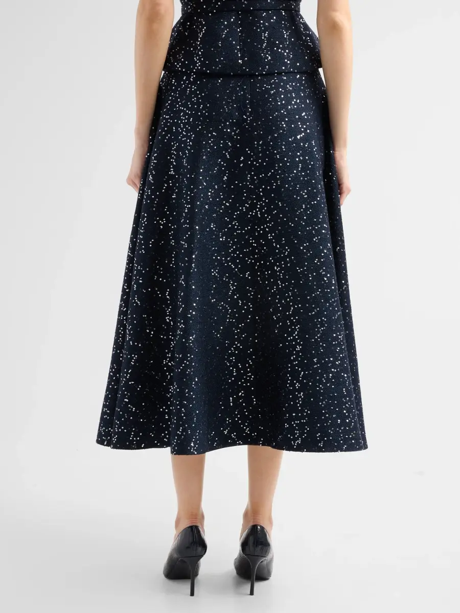 Oscar de la Renta Women's Sequin Tweed A-Line Skirt | Thumbnail 3