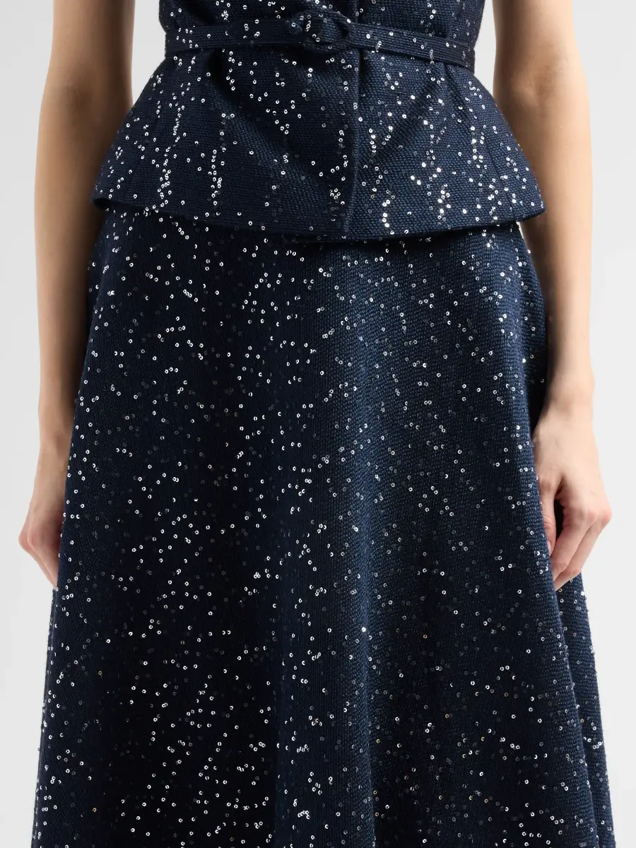 Oscar de la Renta Women's Sequin Tweed A-Line Skirt | Thumbnail 5