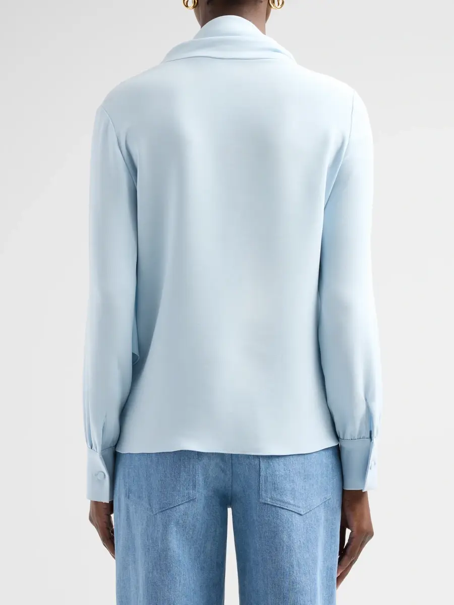 Oscar de la Renta Women's Resort Neck Tie Georgette Blouse | Thumbnail 3