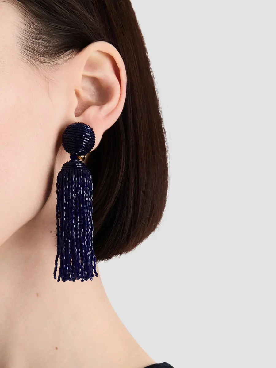 Oscar de la Renta Women's Goldtone & Glass Beaded Tassel Clip-On Drop Earrings | Thumbnail 2 Oscar de la Renta Women's Goldtone & Glass Beaded Tassel Clip-On Drop Earrings | Thumbnail 2