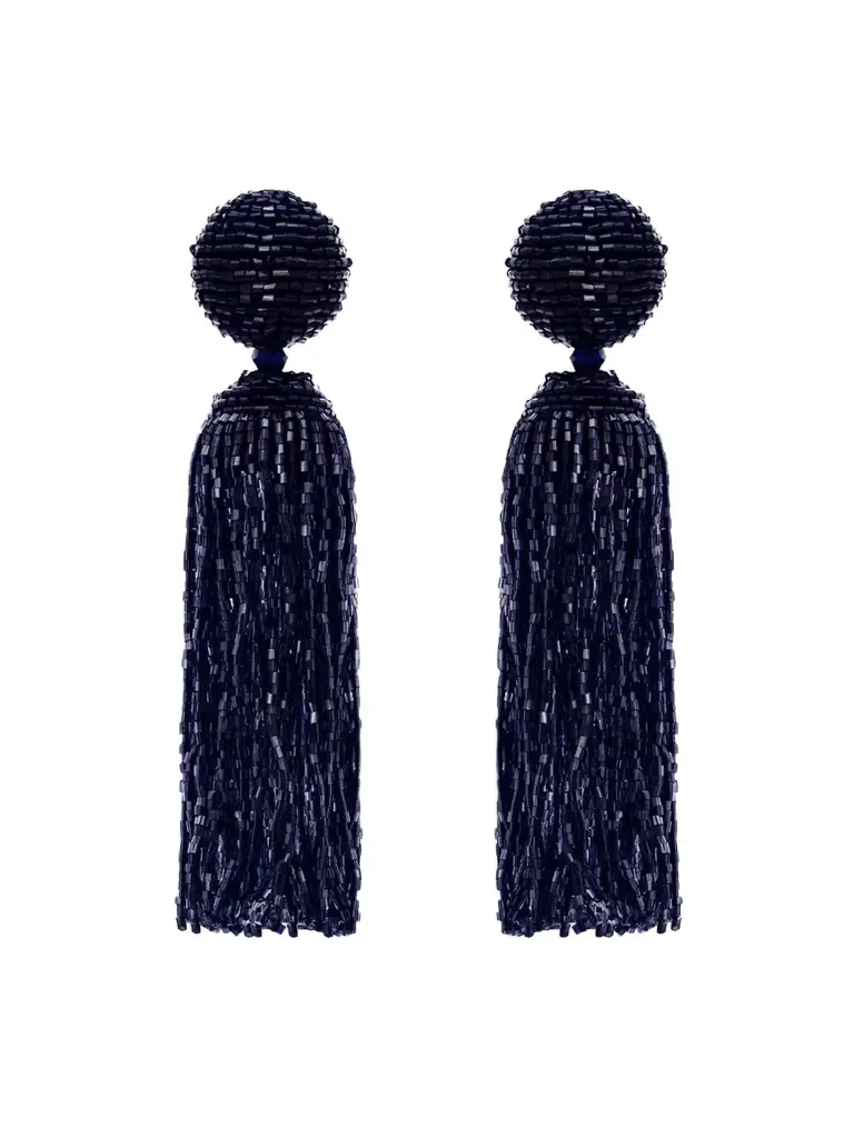 Oscar de la Renta Women's Goldtone & Glass Beaded Tassel Clip-On Drop Earrings