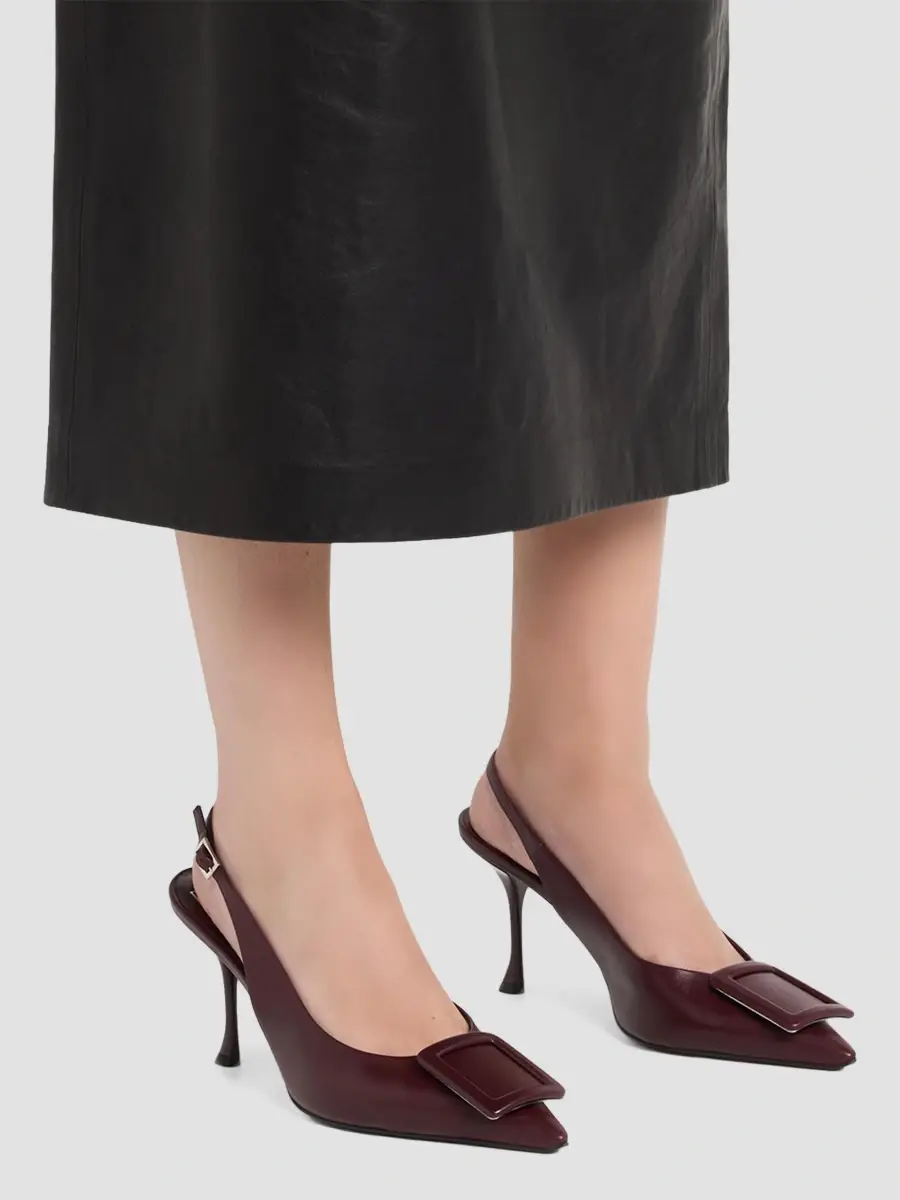 Roger Vivier Women's Viv In The City 85MM Leather Slingback Pumps | Thumbnail 2
