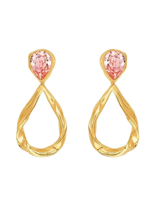 Women's Goldtone & Glass Crystal Clip-On Drop Earrings Women's Goldtone & Glass Crystal Clip-On Drop Earrings