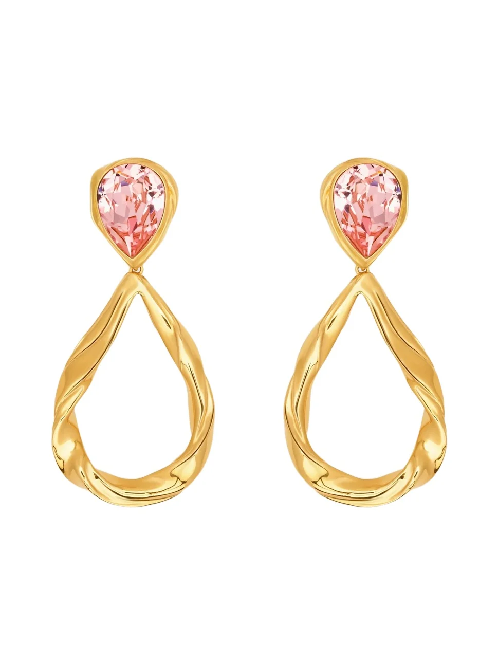 Women's Goldtone & Glass Crystal Clip-On Drop Earrings Women's Goldtone & Glass Crystal Clip-On Drop Earrings
