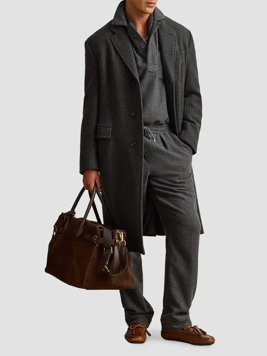 Ralph Lauren Purple Label Men's Glenn Houndstooth Wool-Cashmere Coat | Thumbnail 2 Ralph Lauren Purple Label Men's Glenn Houndstooth Wool-Cashmere Coat | Thumbnail 2
