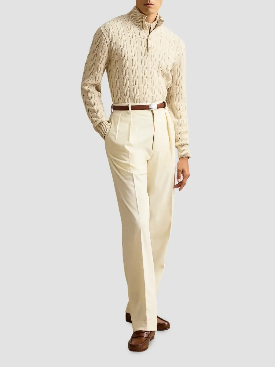 Ralph Lauren Purple Label Men's Cable-Knit Cashmere Sweater | Thumbnail 2 Ralph Lauren Purple Label Men's Cable-Knit Cashmere Sweater | Thumbnail 2