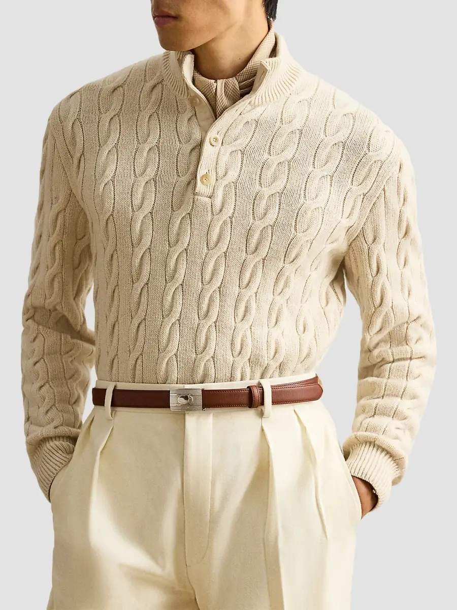 Ralph Lauren Purple Label Men's Cable-Knit Cashmere Sweater | Thumbnail 3 Ralph Lauren Purple Label Men's Cable-Knit Cashmere Sweater | Thumbnail 3