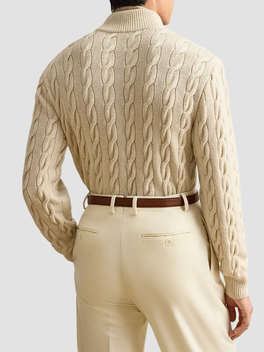 Ralph Lauren Purple Label Men's Cable-Knit Cashmere Sweater | Thumbnail 4 Ralph Lauren Purple Label Men's Cable-Knit Cashmere Sweater | Thumbnail 4
