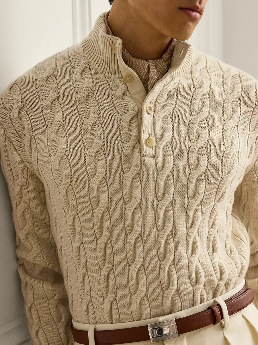 Ralph Lauren Purple Label Men's Cable-Knit Cashmere Sweater | Thumbnail 5 Ralph Lauren Purple Label Men's Cable-Knit Cashmere Sweater | Thumbnail 5