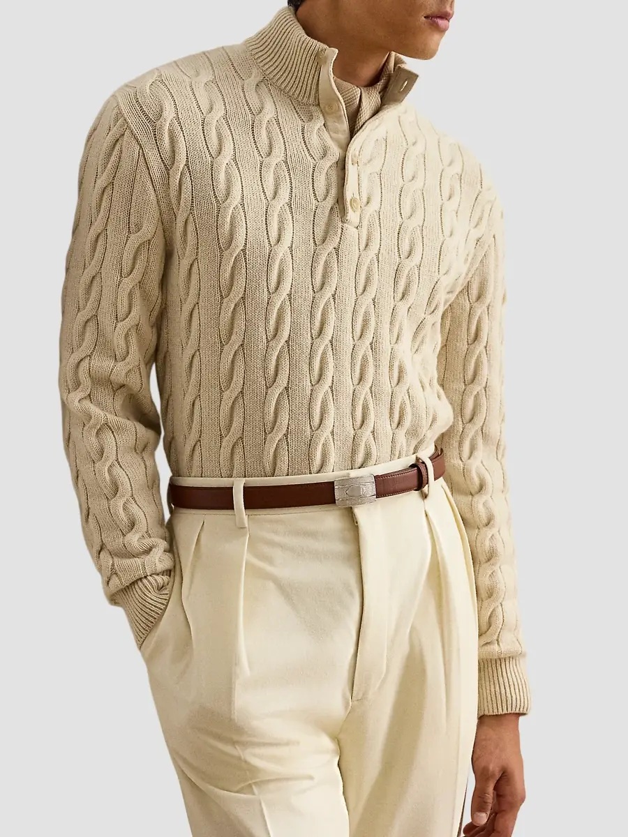 Ralph Lauren Purple Label Men's Cable-Knit Cashmere Sweater | Thumbnail 6 Ralph Lauren Purple Label Men's Cable-Knit Cashmere Sweater | Thumbnail 6