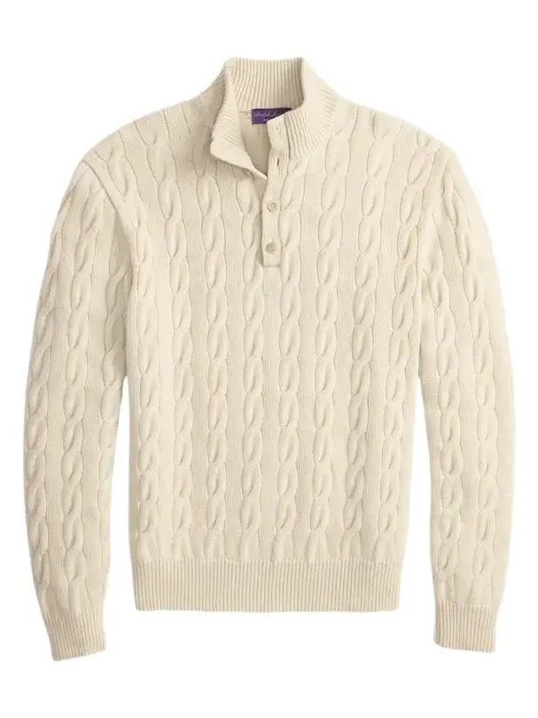 Ralph Lauren Purple Label Men's Cable-Knit Cashmere Sweater