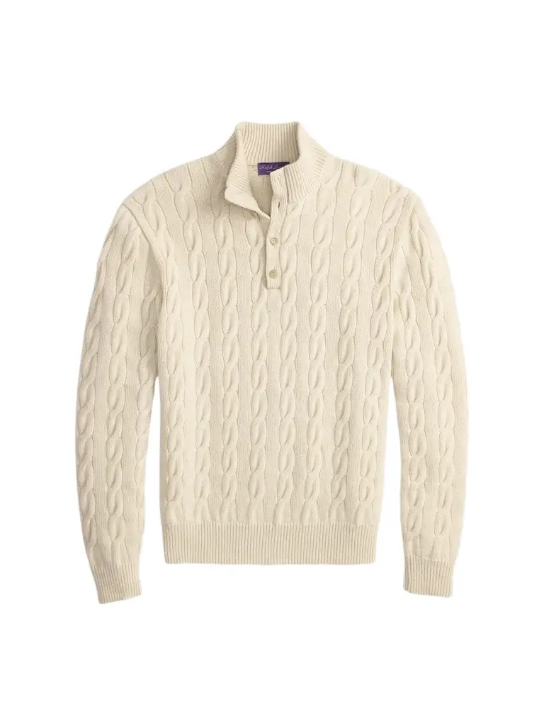 Ralph Lauren Purple Label Men's Cable-Knit Cashmere Sweater