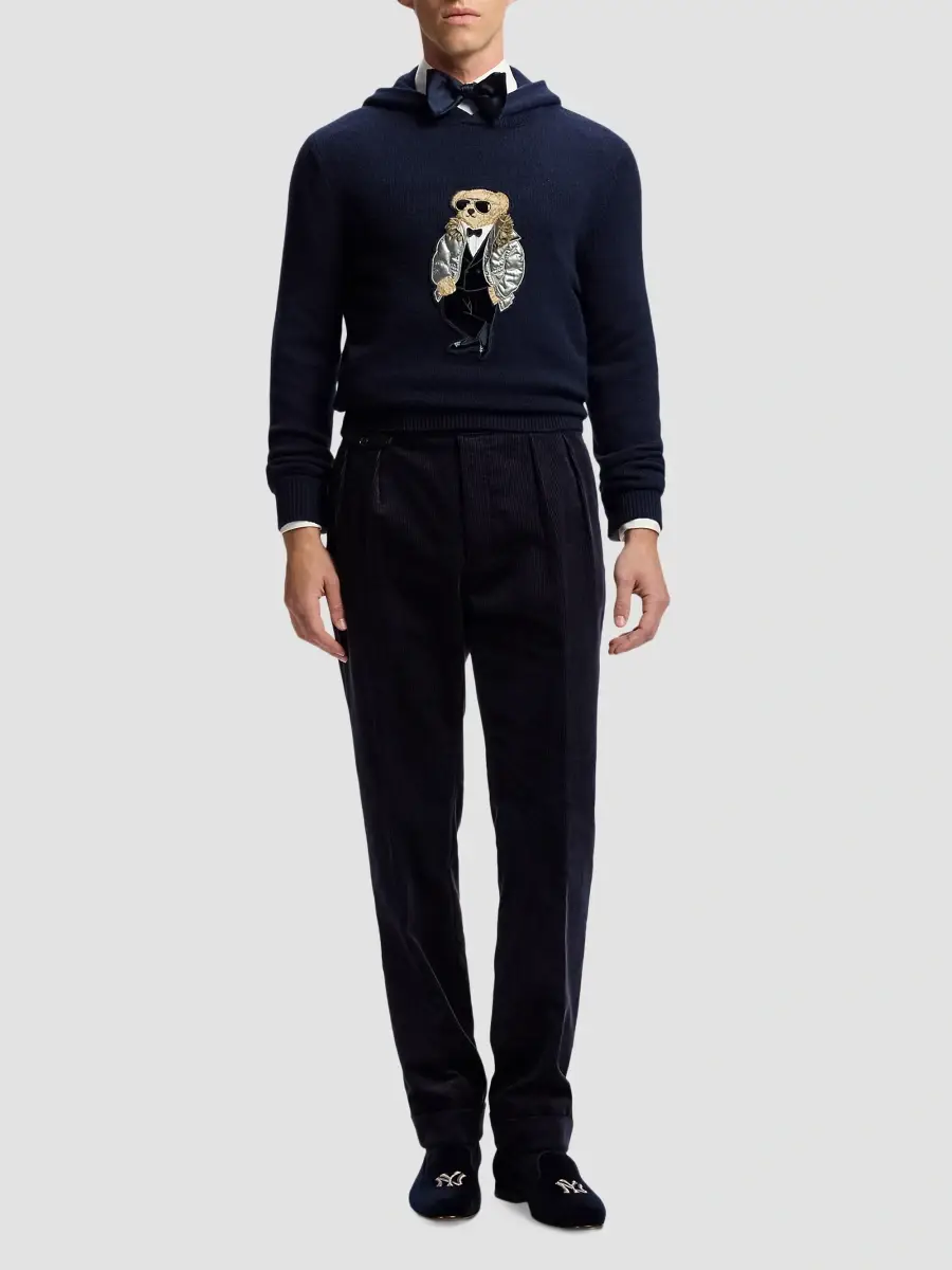 Ralph Lauren Purple Label Men's Polo Bear Cashmere Hooded Sweater | Thumbnail 2 Ralph Lauren Purple Label Men's Polo Bear Cashmere Hooded Sweater | Thumbnail 2