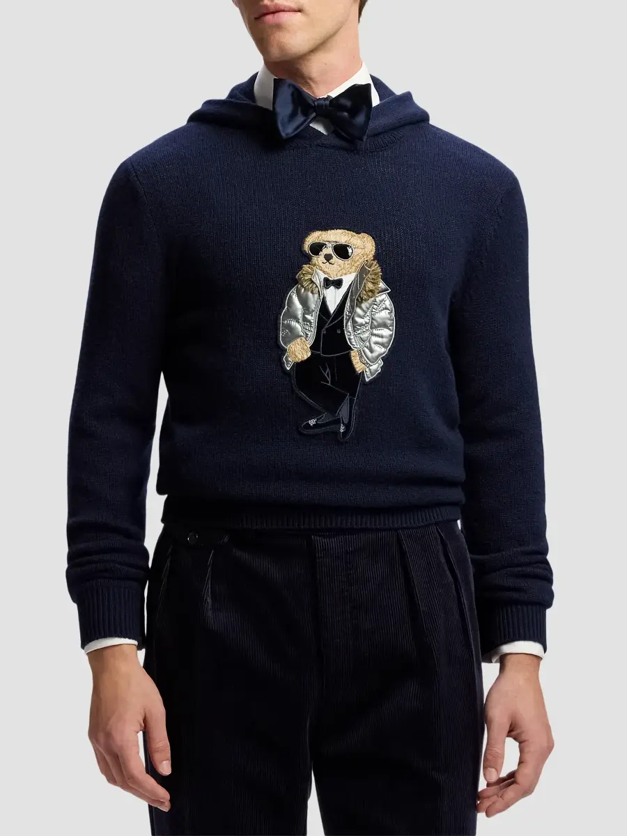 Ralph Lauren Purple Label Men's Polo Bear Cashmere Hooded Sweater | Thumbnail 4 Ralph Lauren Purple Label Men's Polo Bear Cashmere Hooded Sweater | Thumbnail 4