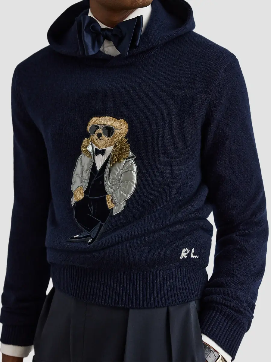Ralph Lauren Purple Label Men's Polo Bear Cashmere Hooded Sweater | Thumbnail 5 Ralph Lauren Purple Label Men's Polo Bear Cashmere Hooded Sweater | Thumbnail 5