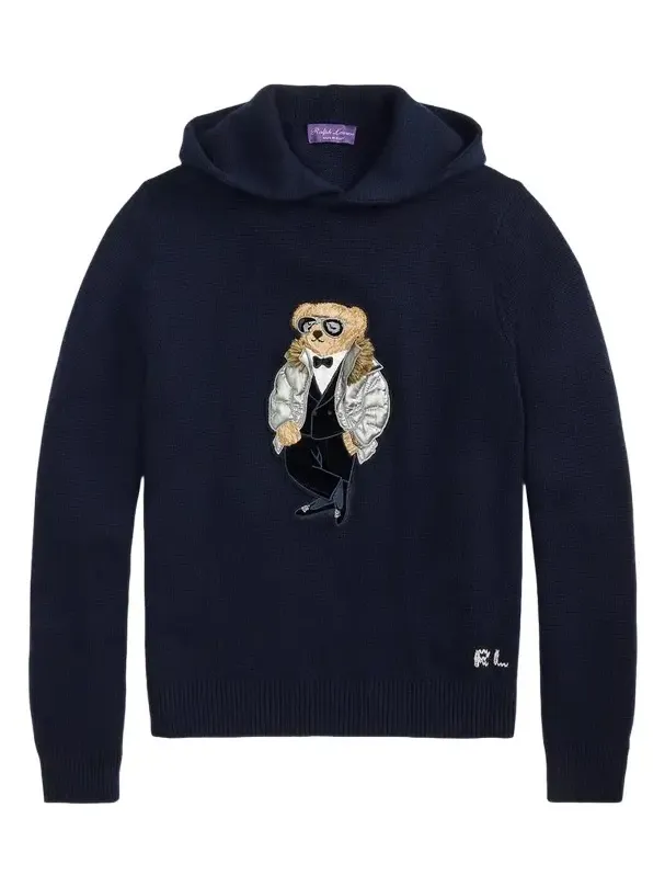 Men's Polo Bear Cashmere Hooded Sweater Men's Polo Bear Cashmere Hooded Sweater