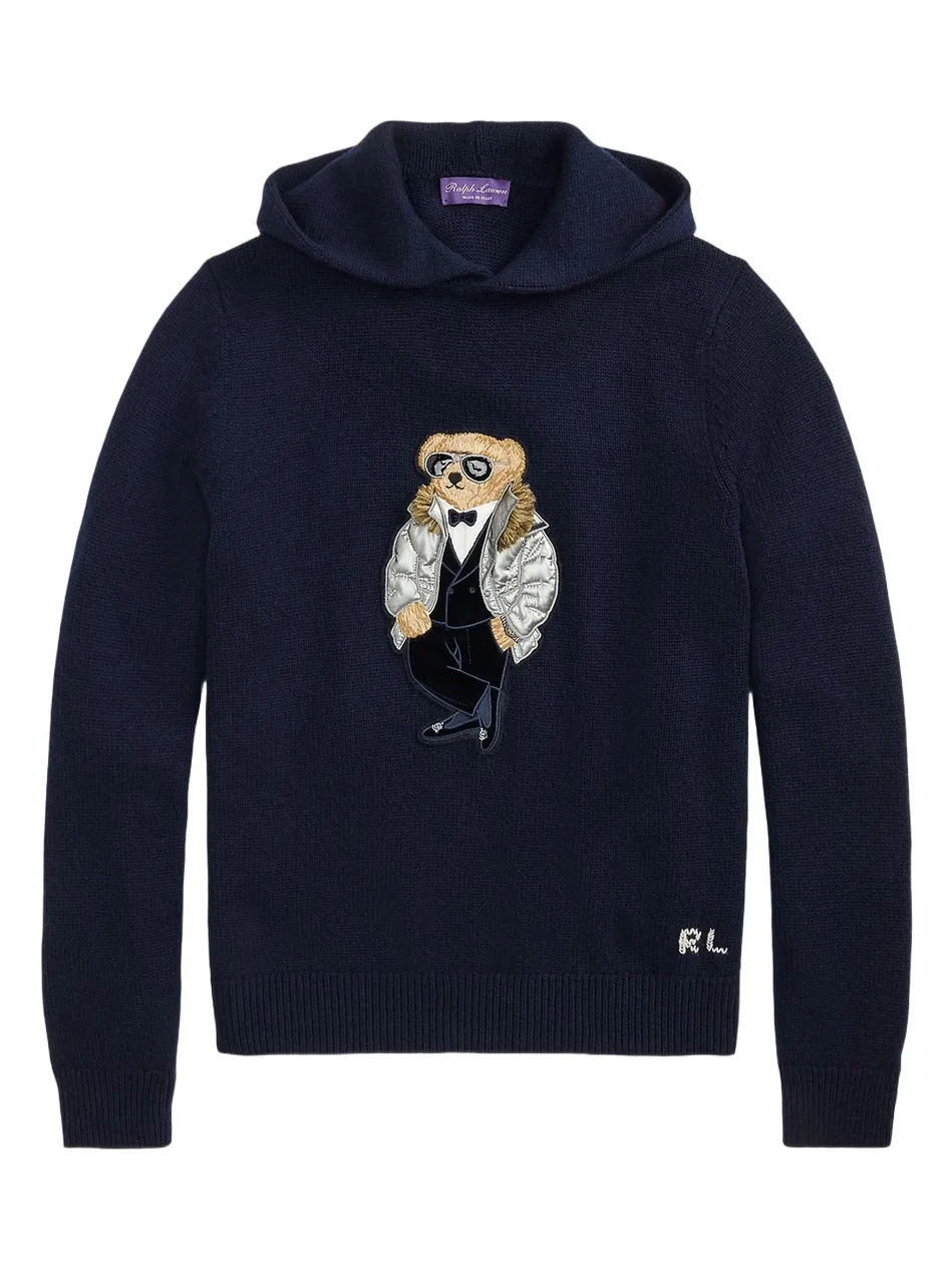 Men's Polo Bear Cashmere Hooded Sweater