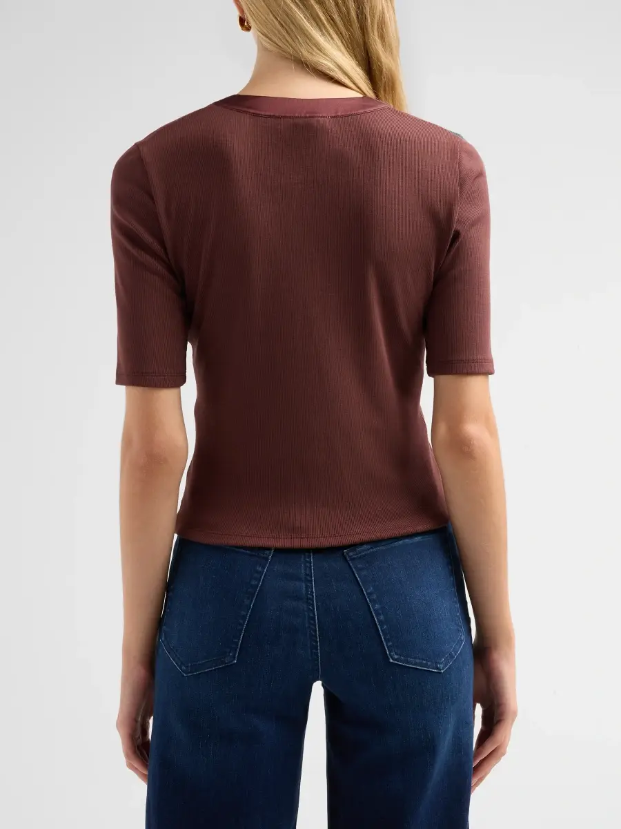 Frame Women's The Satin Trim Henley Top | Thumbnail 3 Frame Women's The Satin Trim Henley Top | Thumbnail 3