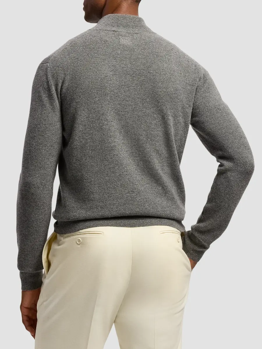Ralph Lauren Purple Label Men's Textured Cashmere Quarter-Zip Sweater | Thumbnail 3 Ralph Lauren Purple Label Men's Textured Cashmere Quarter-Zip Sweater | Thumbnail 3
