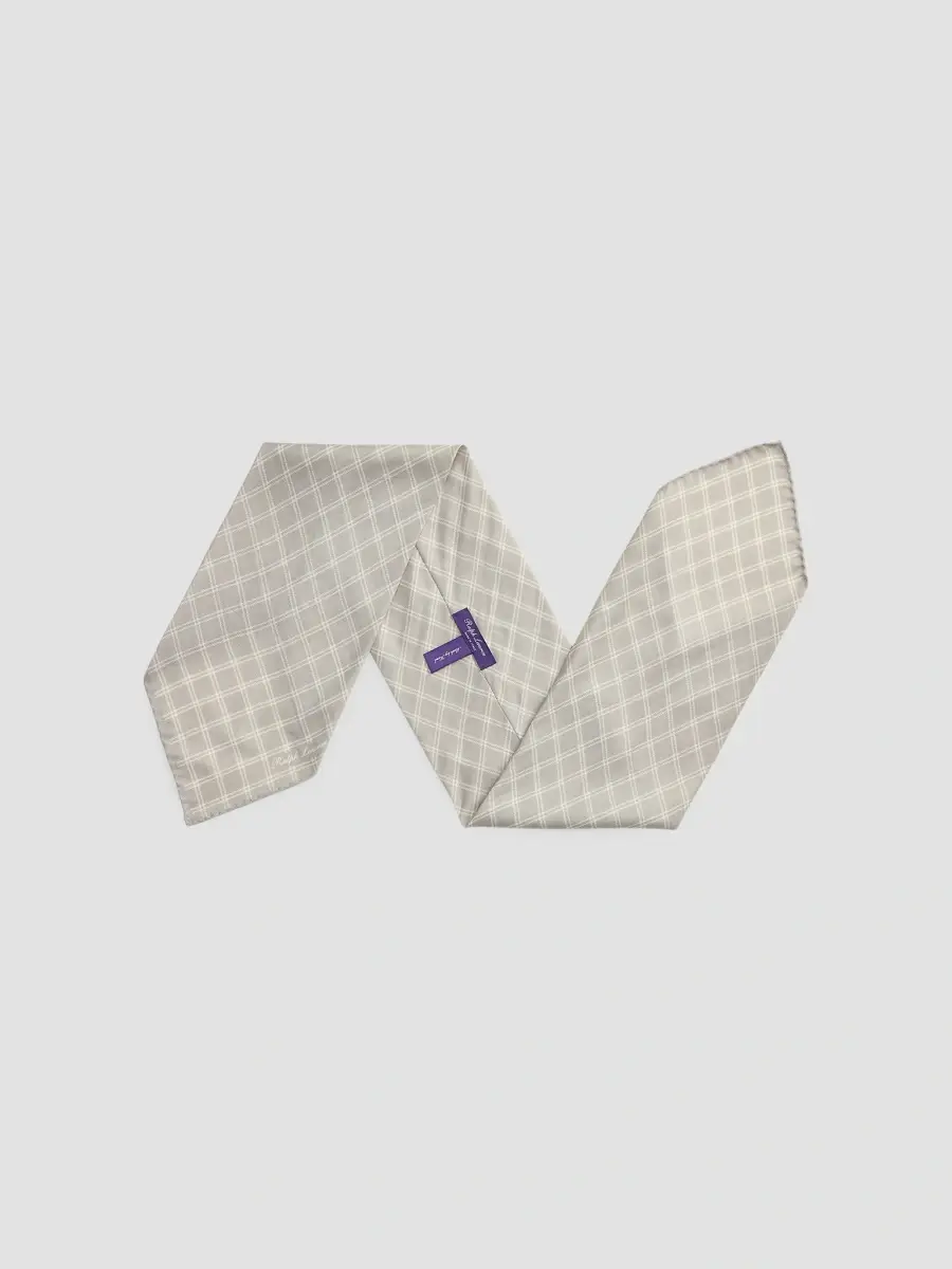 Ralph Lauren Purple Label Men's Windowpane Plaid Cashmere-Silk Neckerchief | Thumbnail 2 Ralph Lauren Purple Label Men's Windowpane Plaid Cashmere-Silk Neckerchief | Thumbnail 2