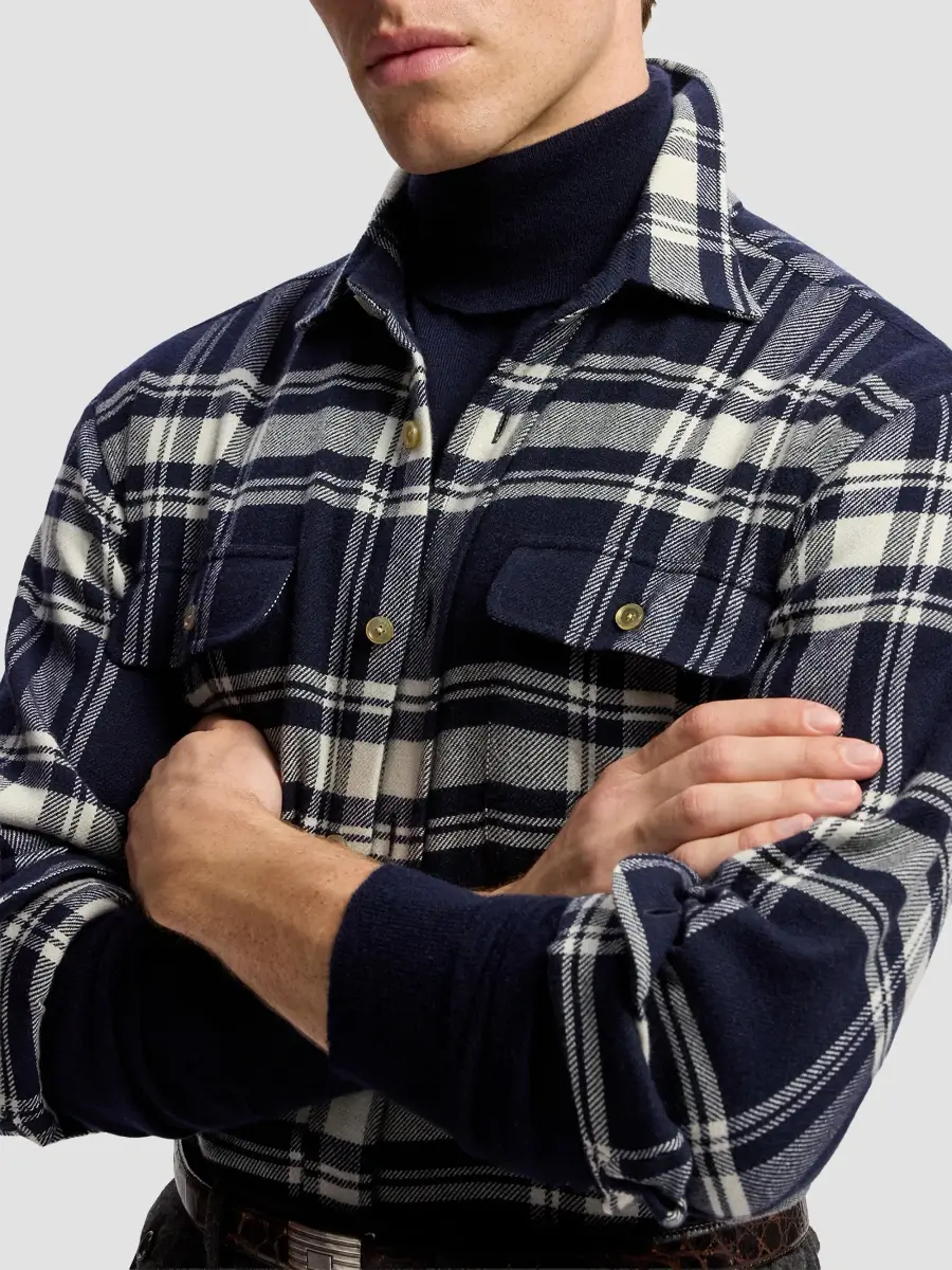 Ralph Lauren Purple Label Men's Plaid Cotton Flannel Shirt | Thumbnail 5 Ralph Lauren Purple Label Men's Plaid Cotton Flannel Shirt | Thumbnail 5