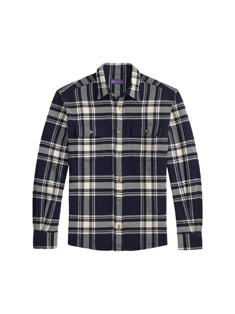 Ralph Lauren Purple Label Men's Plaid Cotton Flannel Shirt