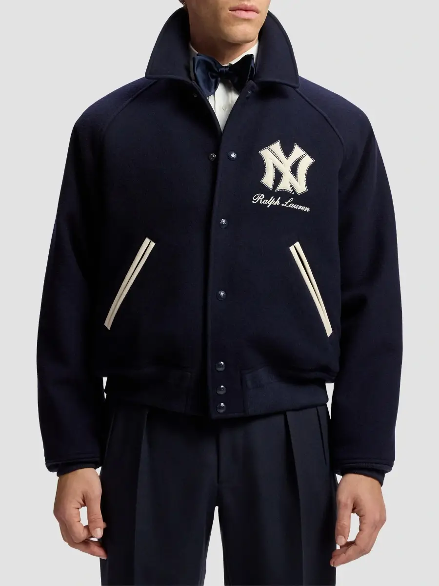 Ralph Lauren Purple Label Men's Yankees Appliqué Shearling-Lined Wool Jacket | Thumbnail 4 Ralph Lauren Purple Label Men's Yankees Appliqué Shearling-Lined Wool Jacket | Thumbnail 4