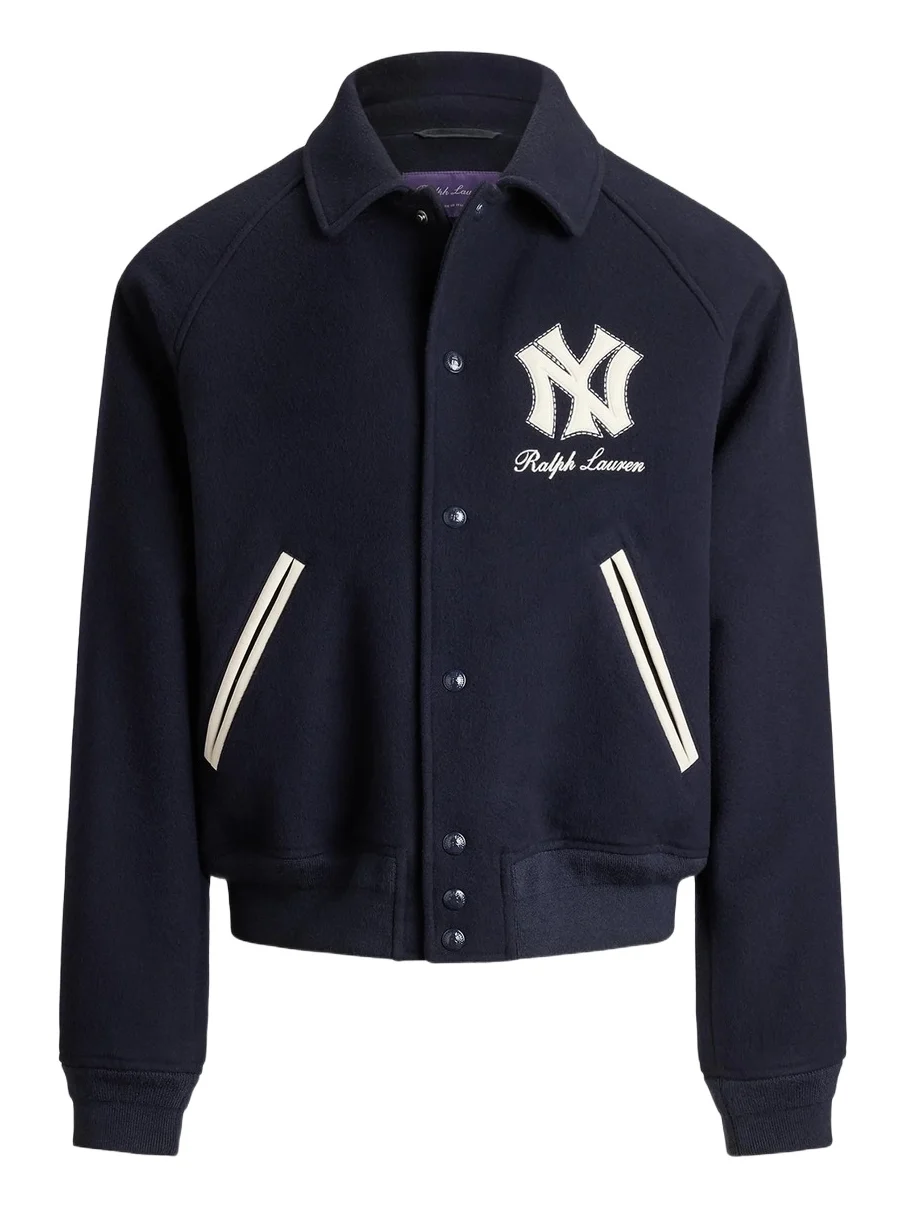 Ralph Lauren Purple Label Men's Yankees Appliqué Shearling-Lined Wool Jacket