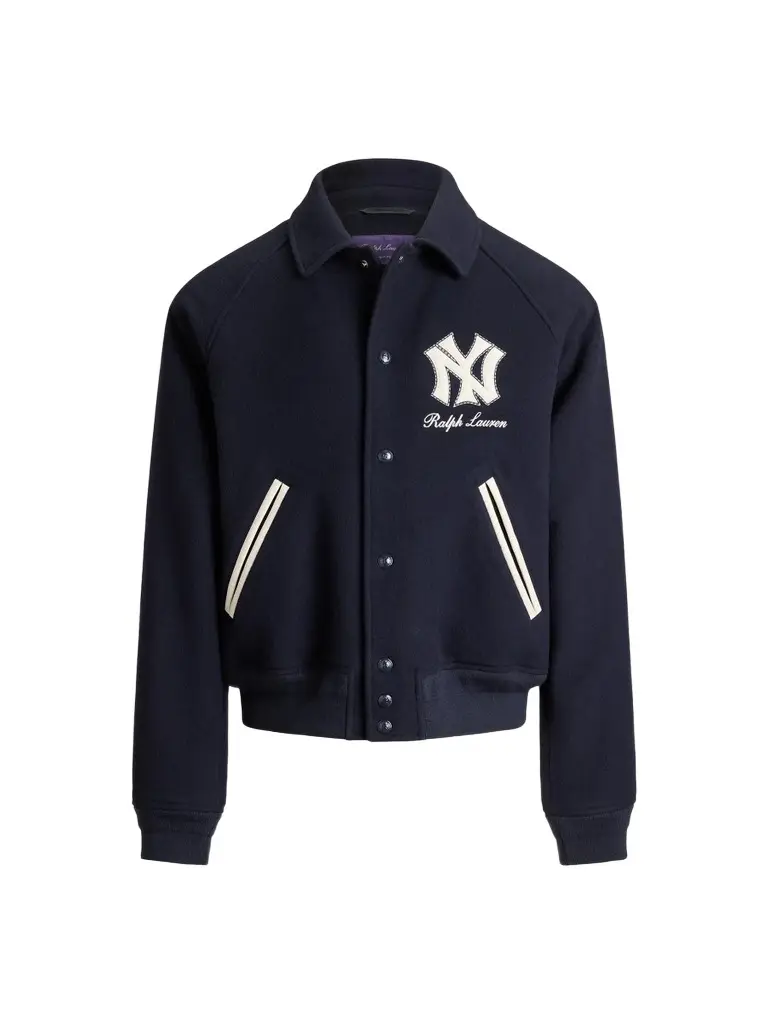 Men's Yankees Appliqué Shearling-Lined Wool Jacket Men's Yankees Appliqué Shearling-Lined Wool Jacket