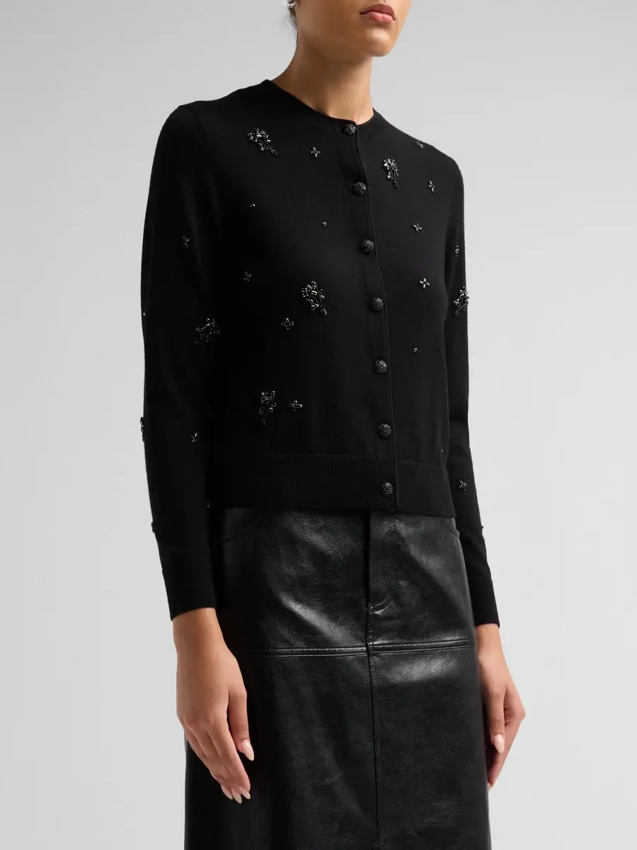 Kobi Halperin Women's Esme Embellished Merino Wool Cardigan | Thumbnail 4
