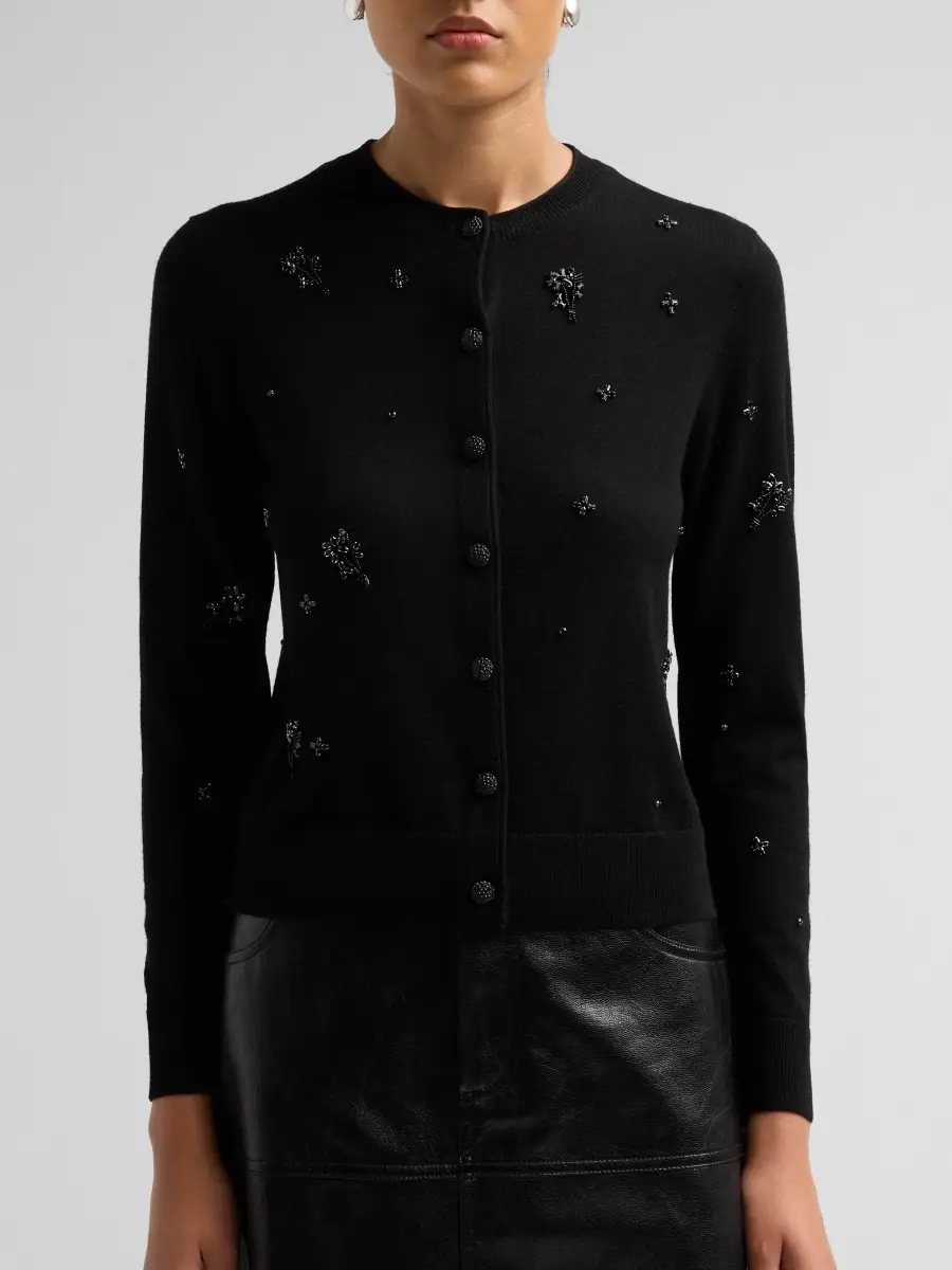 Kobi Halperin Women's Esme Embellished Merino Wool Cardigan | Thumbnail 5