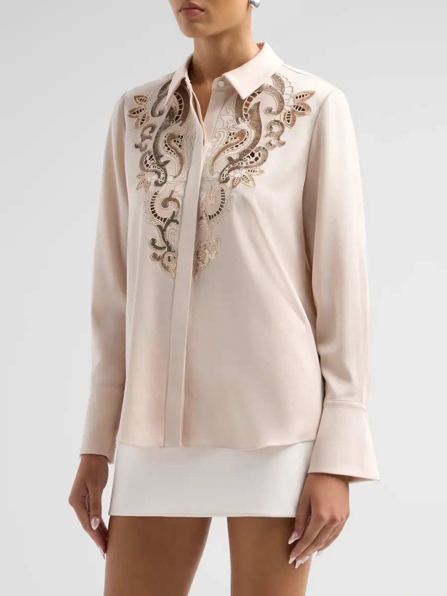 Ungaro Women's Adele Embroidered Satin Blouse | Thumbnail 4 Ungaro Women's Adele Embroidered Satin Blouse | Thumbnail 4