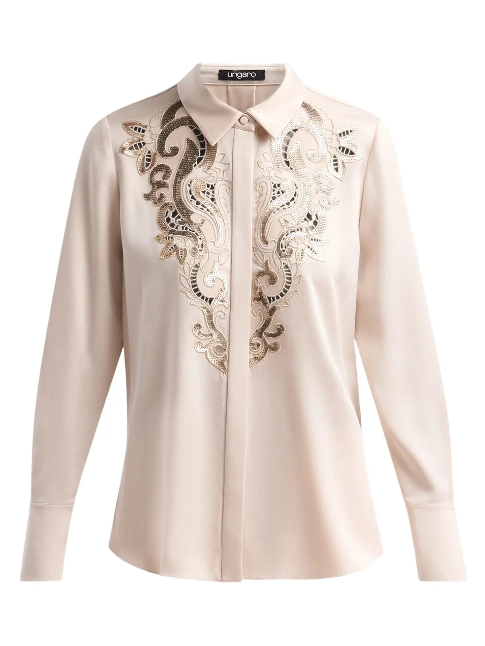 Women's Adele Embroidered Satin Blouse Women's Adele Embroidered Satin Blouse