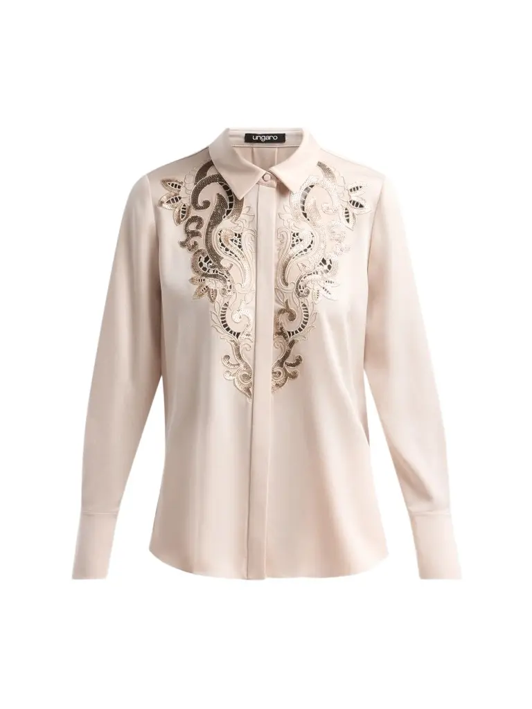 Ungaro Women's Adele Embroidered Satin Blouse