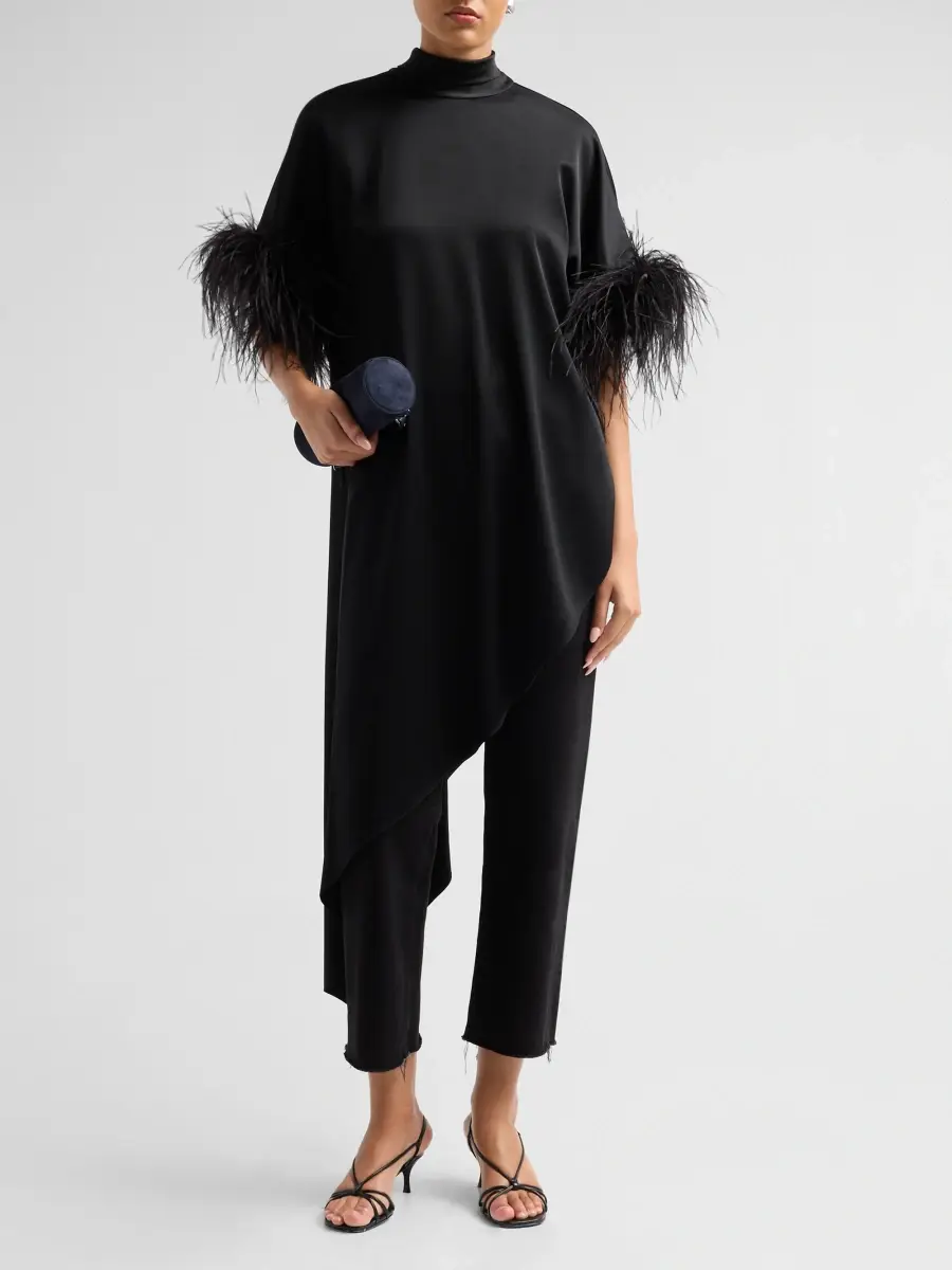 Ungaro Women's Kenzie Feather-Trimmed Satin Blouse | Thumbnail 2 Ungaro Women's Kenzie Feather-Trimmed Satin Blouse | Thumbnail 2