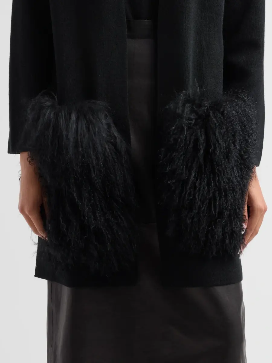 Kobi Halperin Women's Cori Shearling-Trim Wool-Blend Cardigan | Thumbnail 5