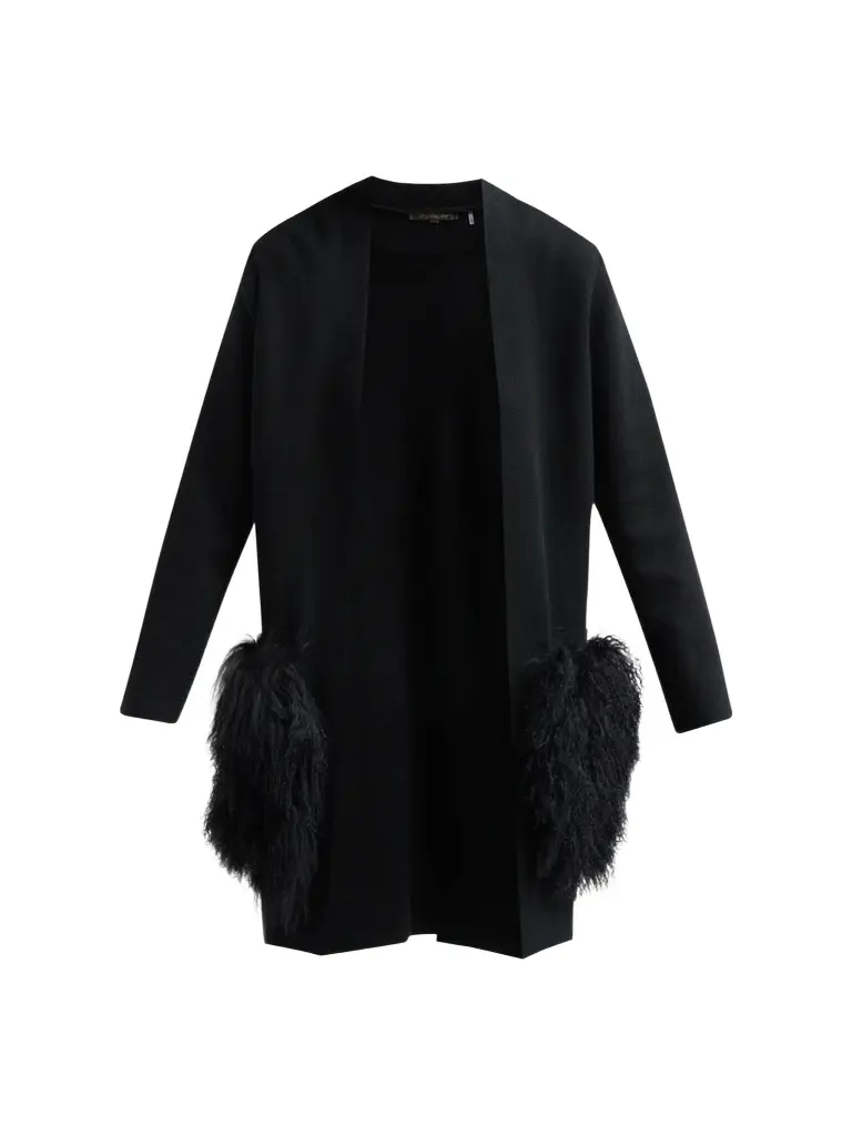 Women's Cori Shearling-Trim Wool-Blend Cardigan