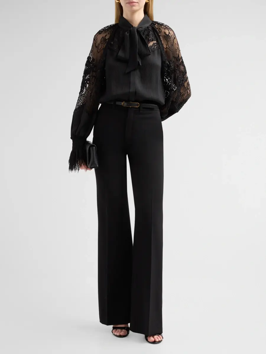 Ungaro Women's Thea Lace-Inset Tieneck Blouse | Thumbnail 2 Ungaro Women's Thea Lace-Inset Tieneck Blouse | Thumbnail 2